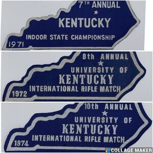 University of Kentucky Rifle Match Patches 1971, 1972, & 1974 Blue White VTG